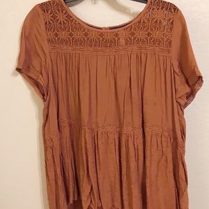 { High/Low Mustard Blouse }